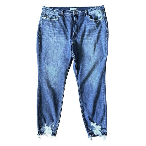 VERVET Skinny Jeans Women’s 24W Stretch Distressed Plus Size 28” Inseam - Picture 1 of 7